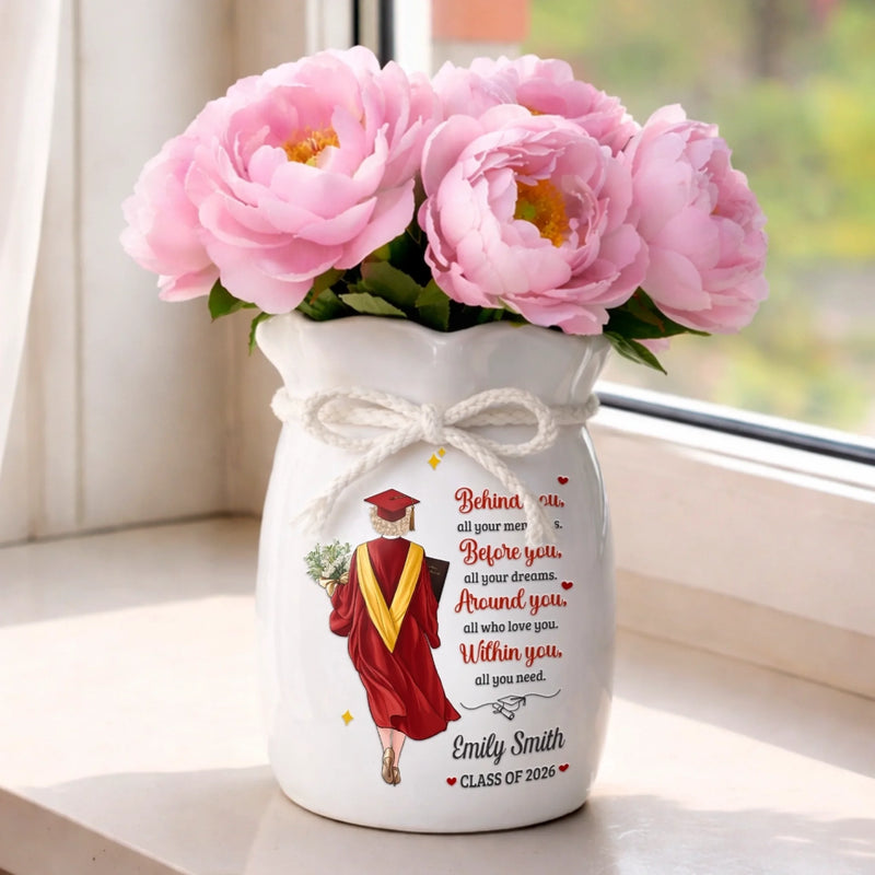 Personalised Ribbon Flower Vase - Meaningful Graduation Gift - The Tassel Was Worth The Hustle