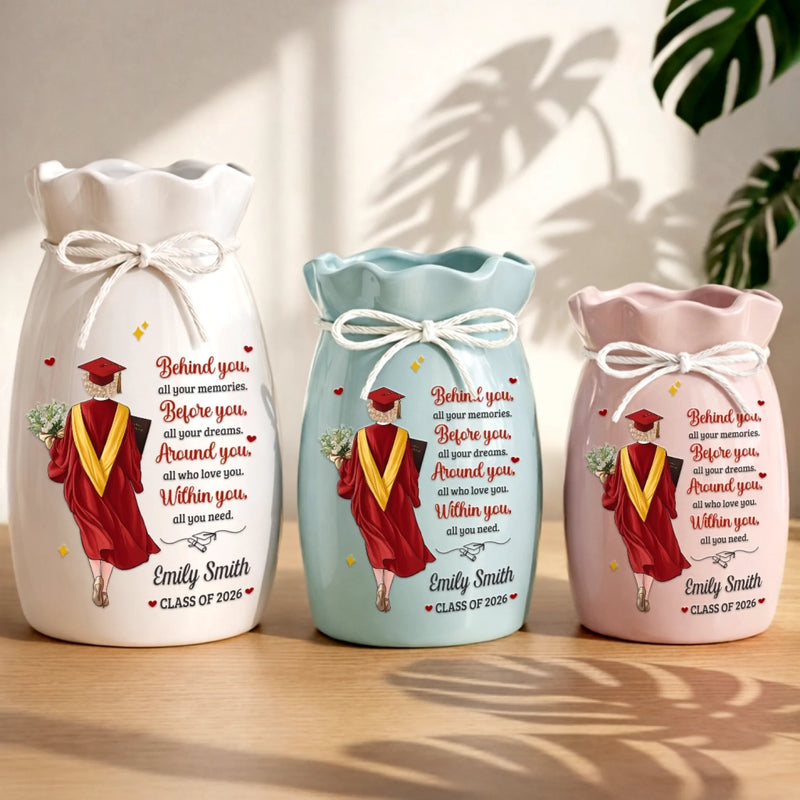 Personalised Ribbon Flower Vase - Meaningful Graduation Gift - The Tassel Was Worth The Hustle