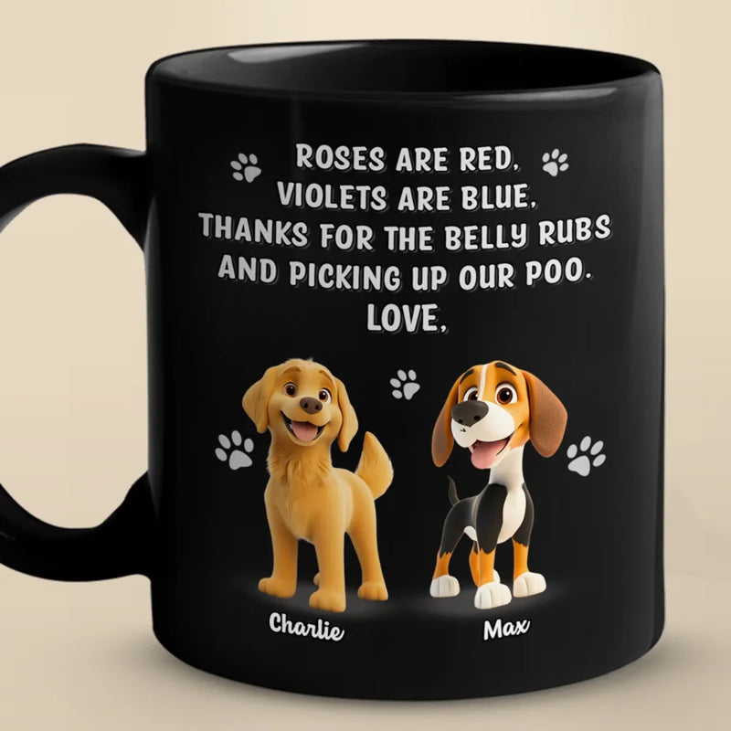 Personalised Black Mug - Gift For Dog Dad & Mom, Dog Lovers - Thanks For Picking Up My Poo