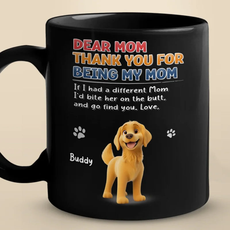 Personalised Black Mug - Mother's Day Gifts For Dog Mum, Dog Lovers - Forever My Mum