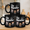 Personalised Black Mug - Gift For Dog Dad, Dog Lovers - The Dogfather Rules