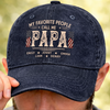 Personalised Vintage Washed Denim Cap - Gifts For Dad, Grandpa - The Best Call Me Papa
