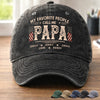 Personalised Vintage Washed Denim Cap - Gifts For Dad, Grandpa - The Best Call Me Papa