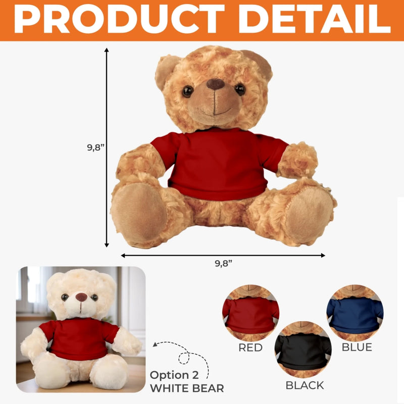 Personalised Photo Teddy Bear Plush - Meaningful Memorial or Graduation Gift - Walking Beside You On Graduation Day