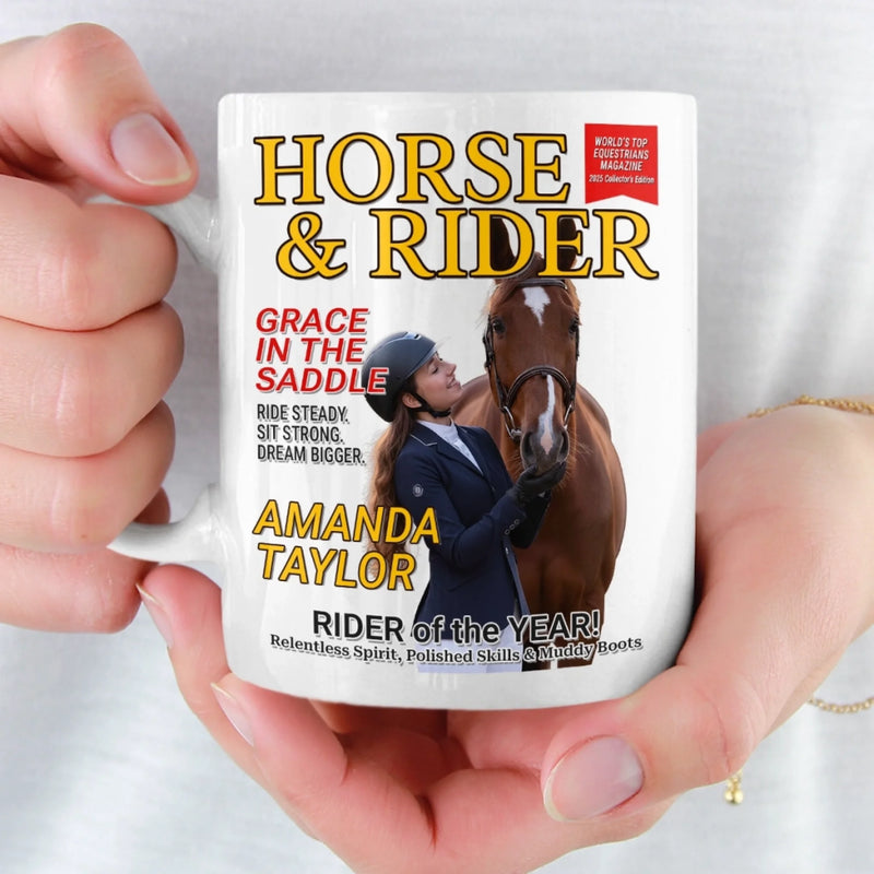 Personalised Mug with Photo - Birthday Gifts For Horse Lovers - Grace In The Saddle