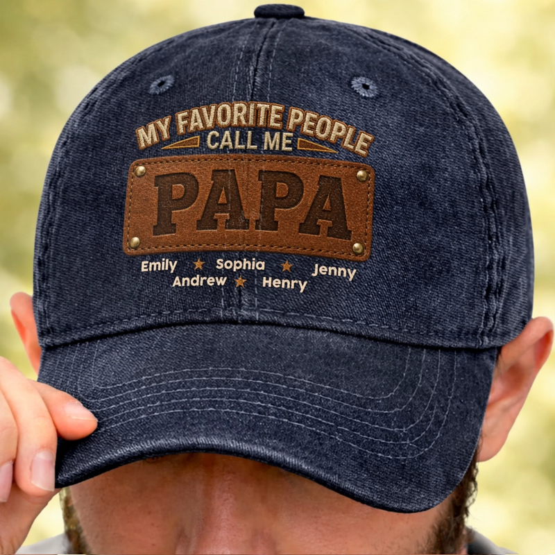 Personalised Vintage Washed Denim Cap - Gifts For Dad, Grandpa – Cheers To The Man Who Does It All