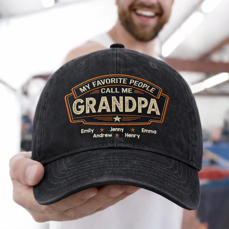 Personalised Vintage Washed Denim Cap - Gifts For Dad, Grandpa – Everyday Hero Called Dad