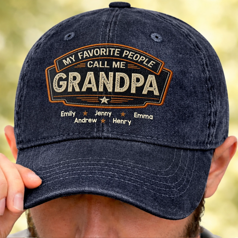 Personalised Vintage Washed Denim Cap - Gifts For Dad, Grandpa – Everyday Hero Called Dad
