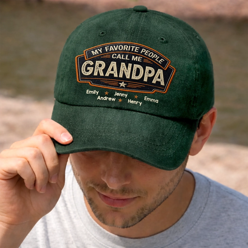 Personalised Vintage Washed Denim Cap - Gifts For Dad, Grandpa – Everyday Hero Called Dad
