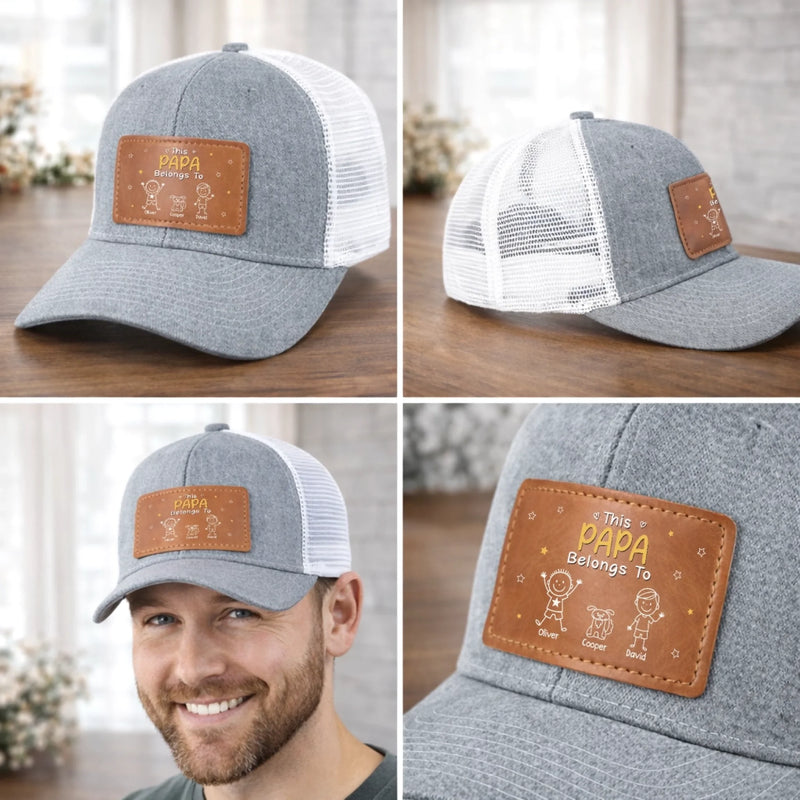 Personalised Leather Patch Hat – Father's Day Gifts For Dad, Grandpa – Grandpa Knows Best Always