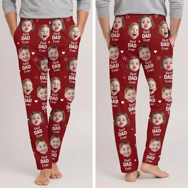 Personalised Photo Pajama Pants - Gifts For Mom, Grandma, Dad, Grandpa - Family Love Never Sleeps