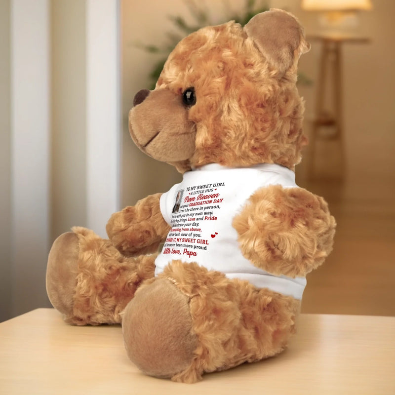 Personalised Teddy Bear Plush with Photo – Meaningful Memorial or Graduation Gift – A Gentle Hug From Heaven