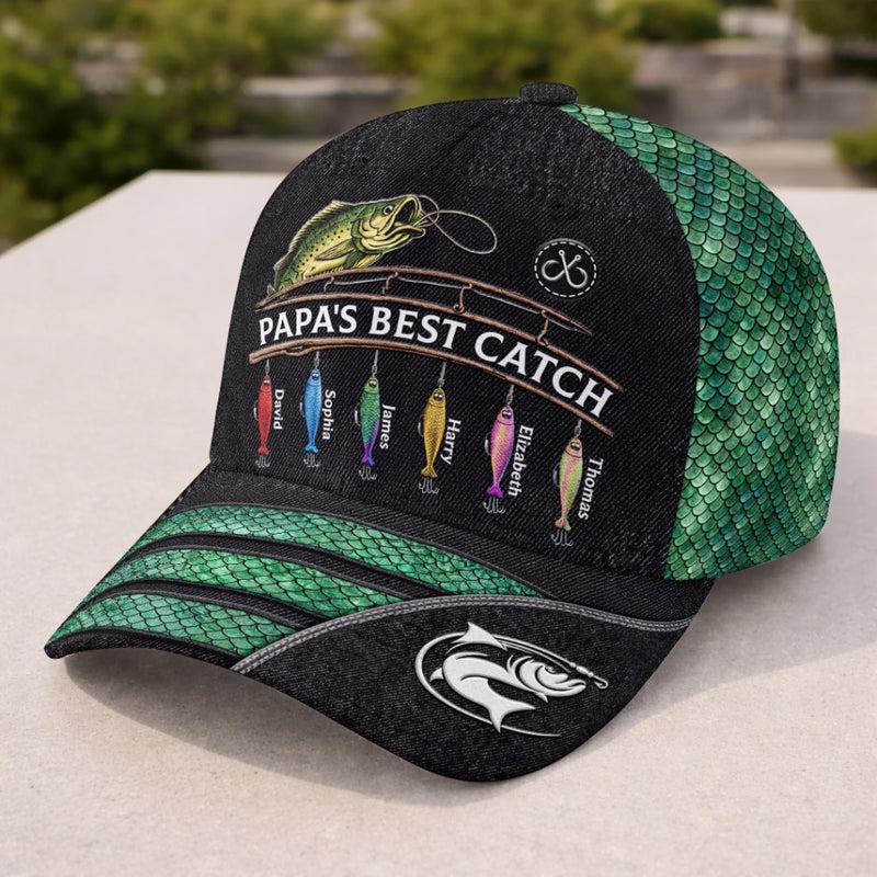 Personalised Classic Cap - Father's Day Fishing Gifts For Fisherman, Dad, Grandpa - My Best Catch Ever