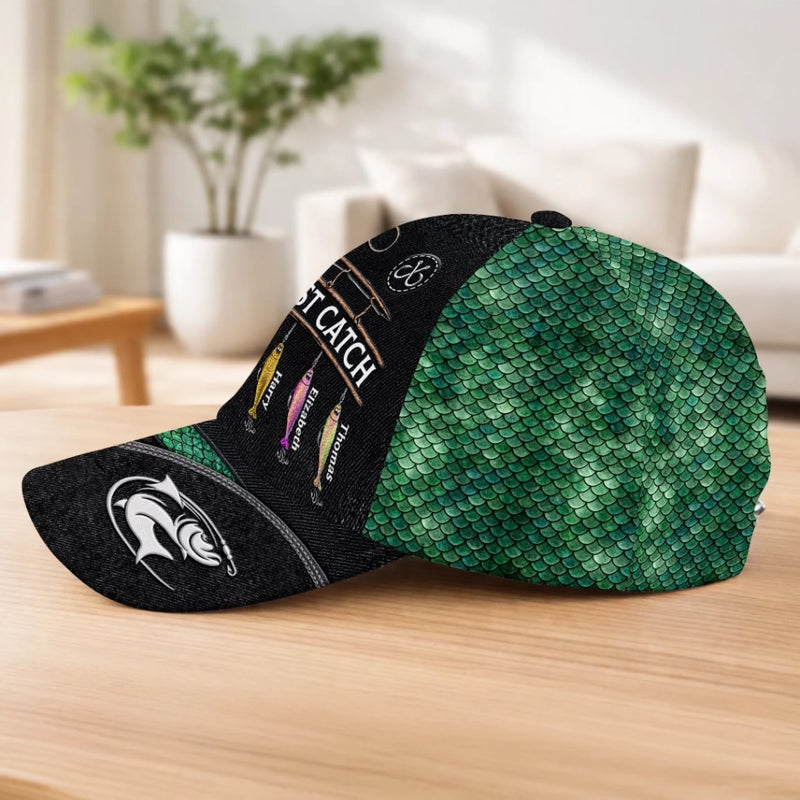 Personalised Classic Cap - Father's Day Fishing Gifts For Fisherman, Dad, Grandpa - My Best Catch Ever