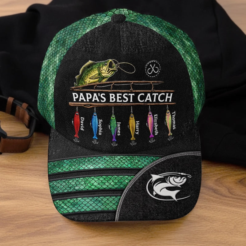 Personalised Classic Cap - Father's Day Fishing Gifts For Fisherman, Dad, Grandpa - My Best Catch Ever