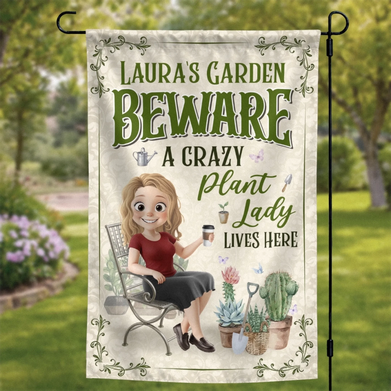 Custom Flag - Personalized Birthday Garden Gifts For Gardeners - Bloom Where You Are Planted