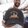 Personalised Vintage Washed Denim Cap – Father's Day Gift For Dod Dad – Cheers For My Mess
