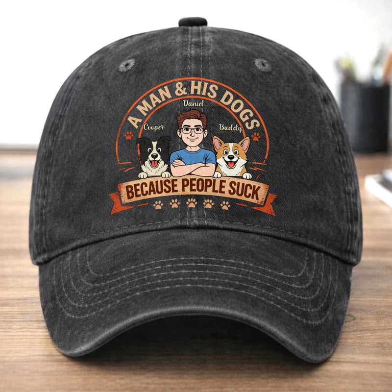 Personalised Vintage Washed Denim Cap – Father's Day Gift For Dod Dad – Cheers For My Mess