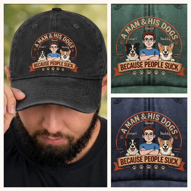 Personalised Vintage Washed Denim Cap – Father's Day Gift For Dod Dad – Cheers For My Mess