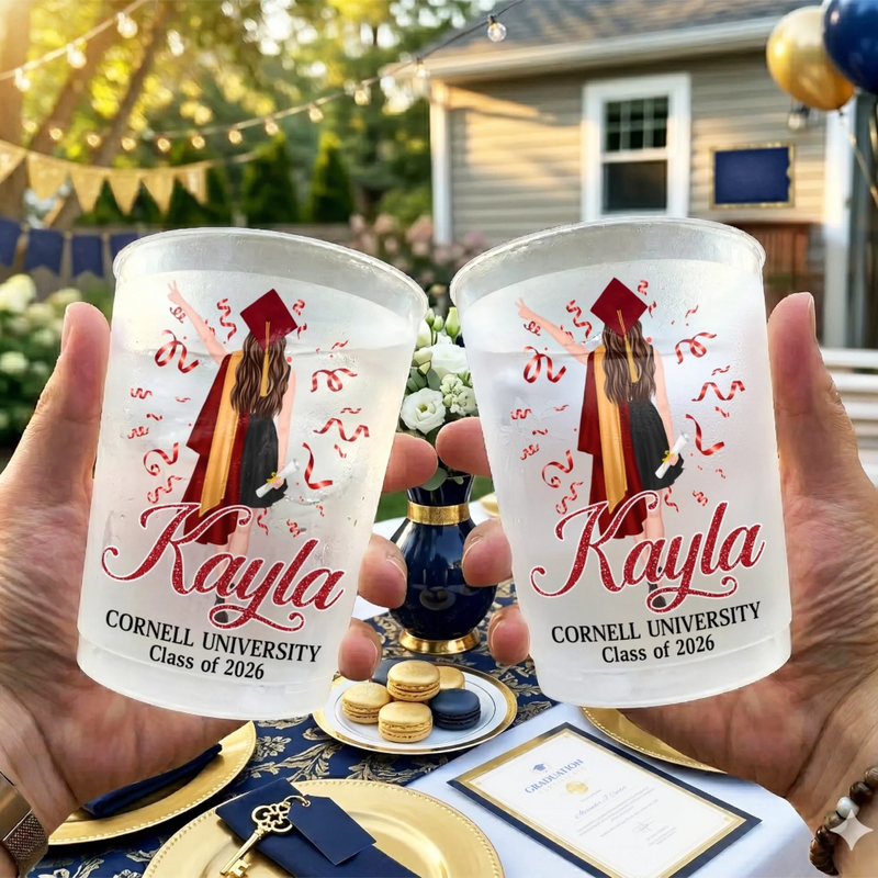Personalised Photo Plastic Cups - Meaningful Graduation Gift - Success Looks Good On You