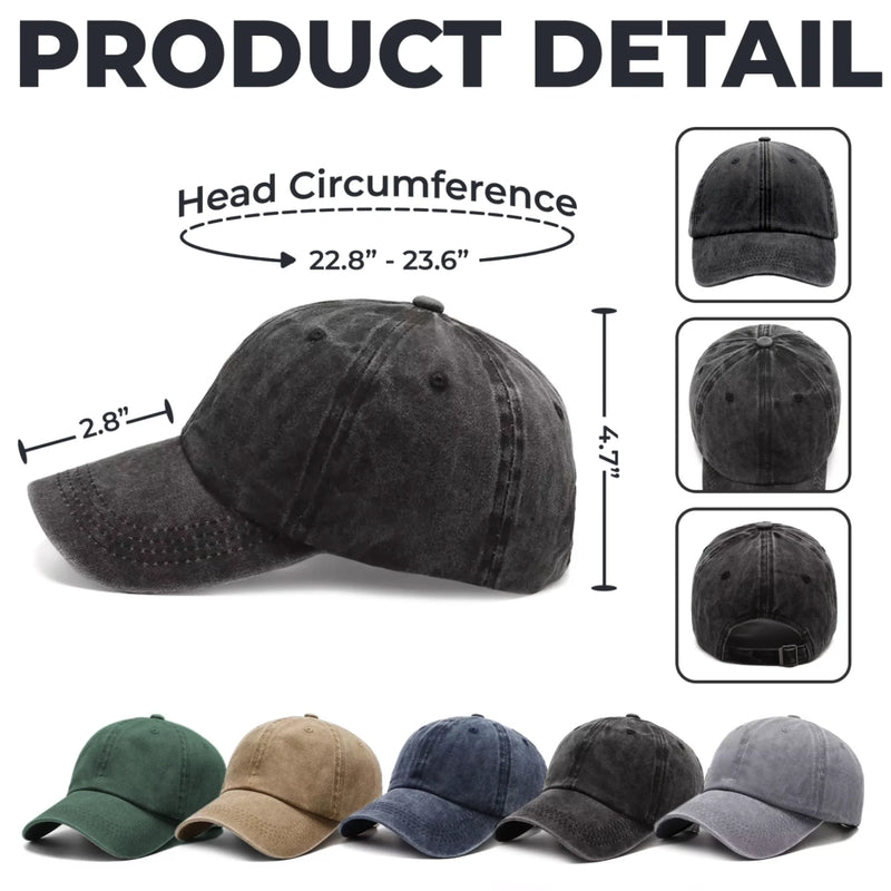 Personalised Vintage Washed Denim Cap – Father's Day Gift For Cat Dad – Thanks For My Chaos