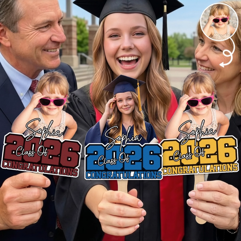 Personalised Graduation Hand Fan with Photo - Meaningful Graduation Gift  - The Best Is Yet To Come
