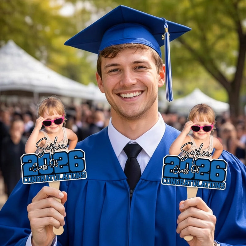 Personalised Graduation Hand Fan with Photo - Meaningful Graduation Gift  - The Best Is Yet To Come
