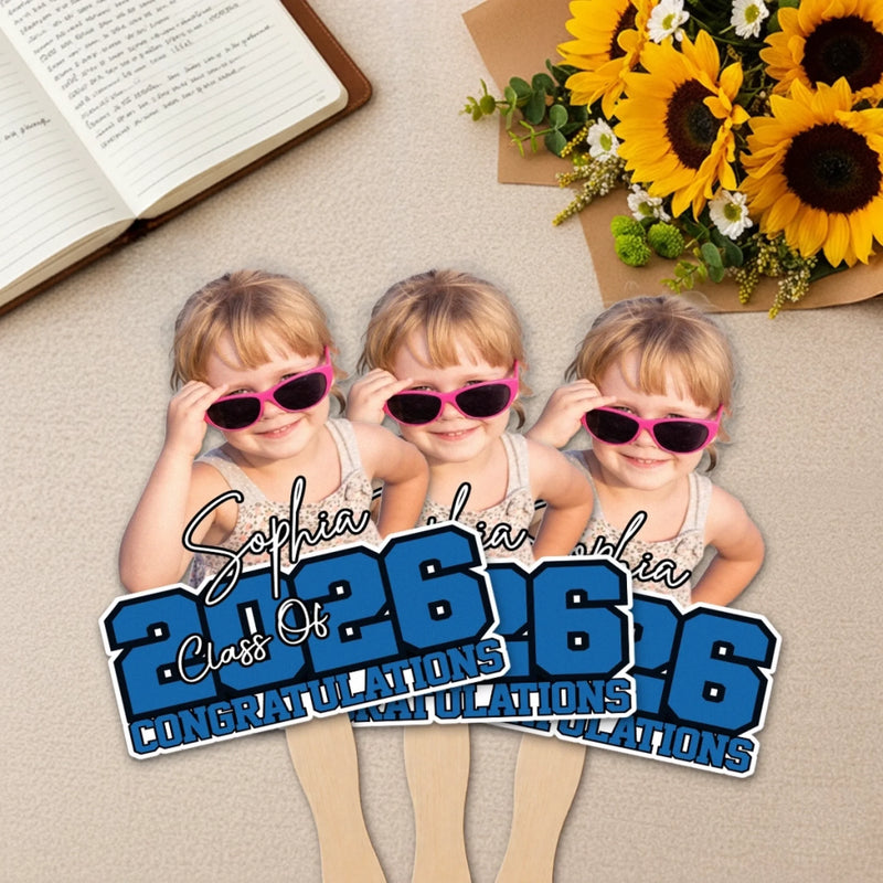 Personalised Graduation Hand Fan with Photo - Meaningful Graduation Gift  - The Best Is Yet To Come