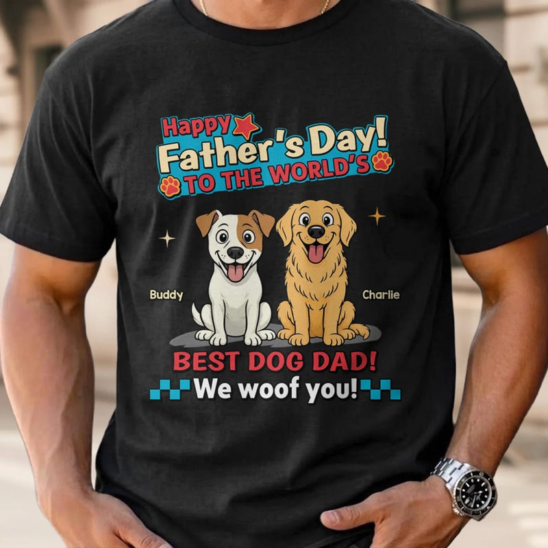 Personalised Unisex T-shirt, Hoodie – Father's Day Gifts For Dad – Best Cat Dad, I Woof You!