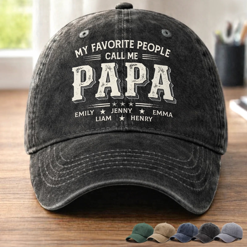 Personalised Vintage Washed Denim Cap - Gifts For Dad, Grandpa - Daddy Is Timeless