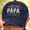 Personalised Vintage Washed Denim Cap - Gifts For Dad, Grandpa - Daddy Is Timeless