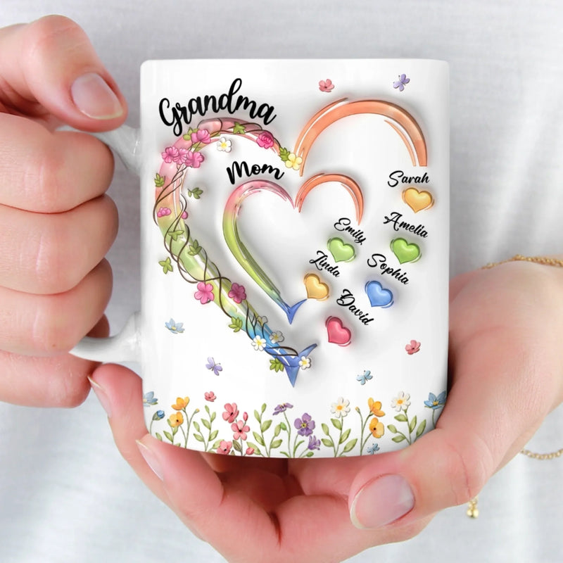 Personalised Mug – Gifts For Grandma, Mom – Made Of Memories, Filled With Love