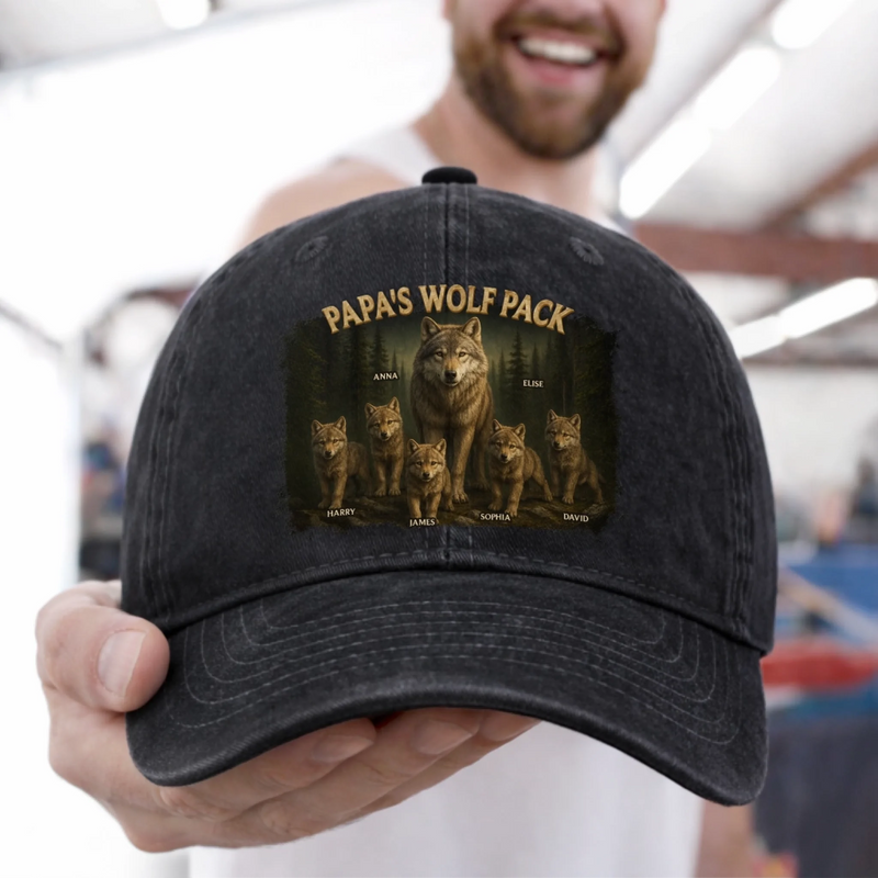 Personalised Vintage Washed Denim Cap - Father's Day Gift For Dad, Grandpa - Proud To Be Your Kid