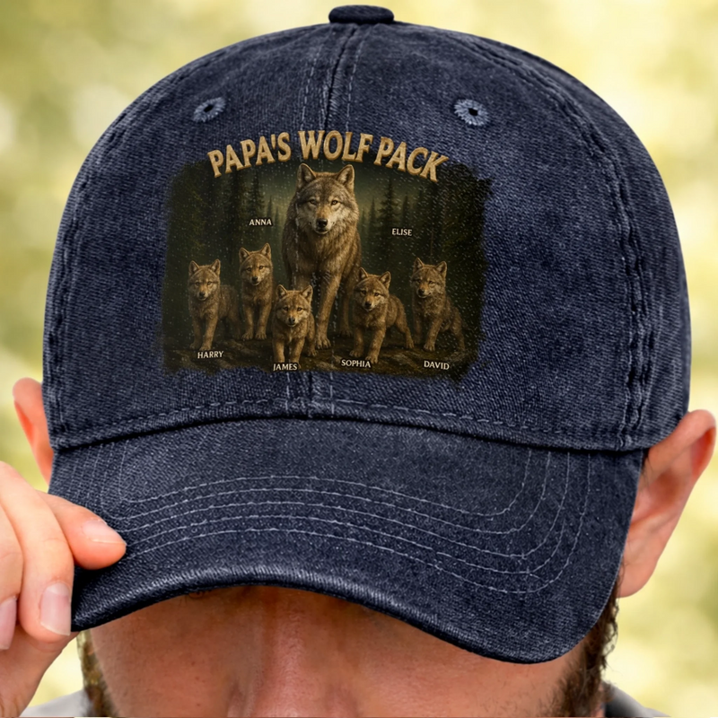 Personalised Vintage Washed Denim Cap - Father's Day Gift For Dad, Grandpa - Proud To Be Your Kid