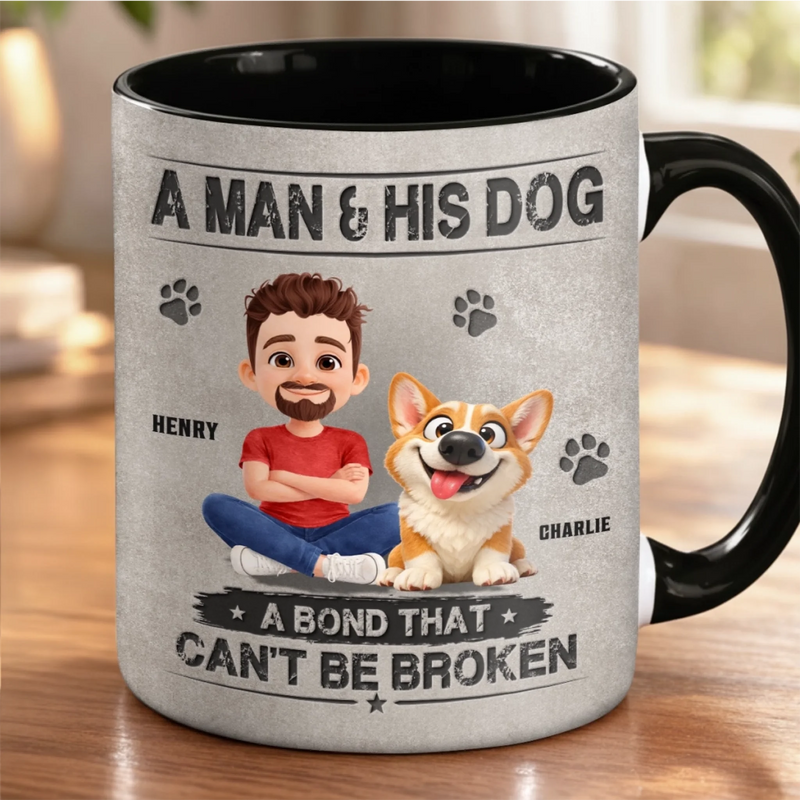 Personalised Accent Mug - Father's Day Gifts For Dog Lovers, Dog Dad - Dog Dad Energy Every Day