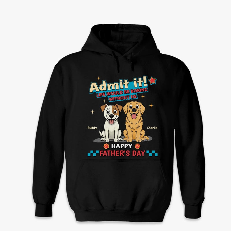 Personalised Unisex T-shirt, Premium T-shirt, Hoodie - Father's Day Gifts For Dog Lovers, Dog Dad - Happy Chaos, Happy Dad