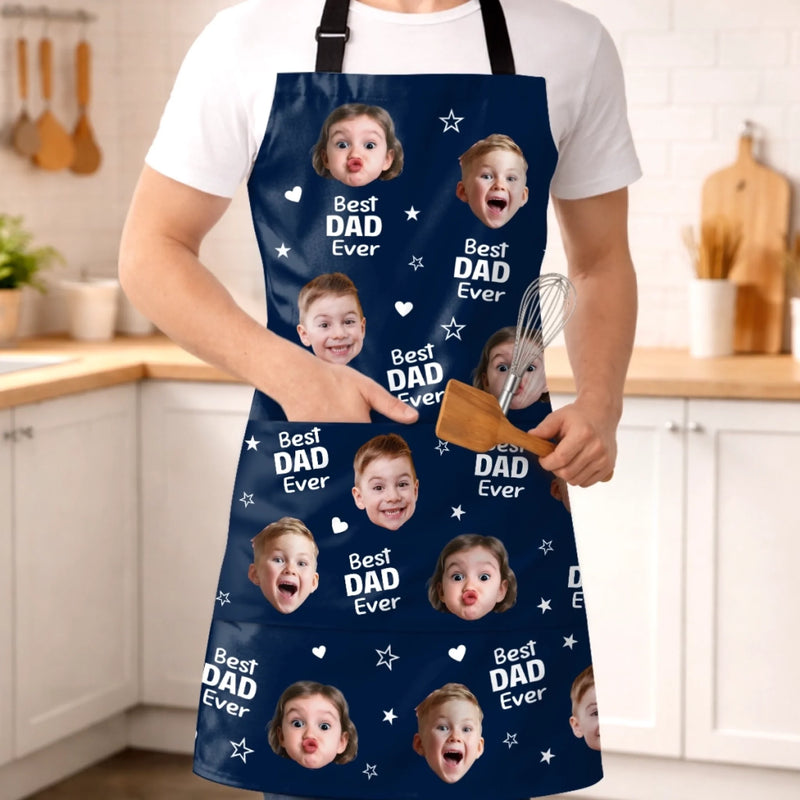 Personalised Photo Apron With Pocket - Father's Day Birthday Gifts For Dad, Grandpa - Loved By Many Hearts