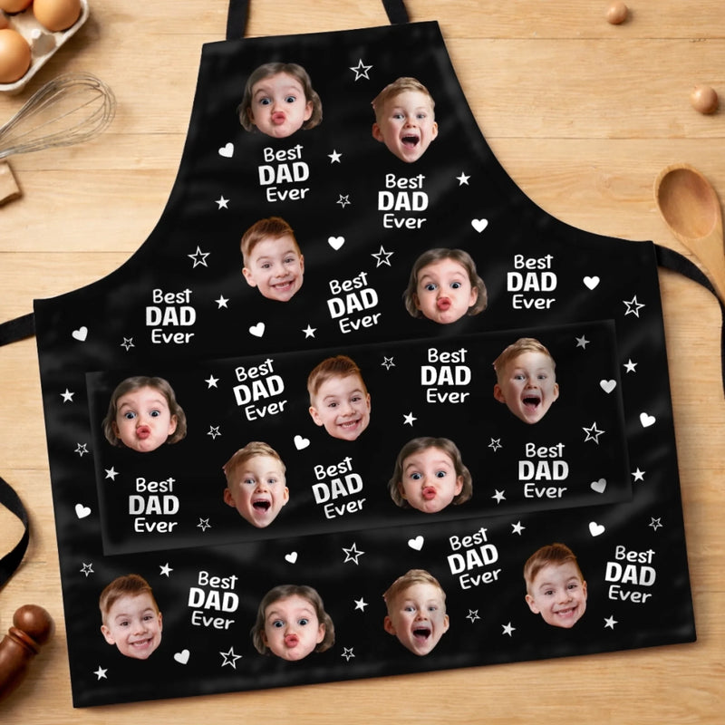 Personalised Photo Apron With Pocket - Father's Day Birthday Gifts For Dad, Grandpa - Loved By Many Hearts