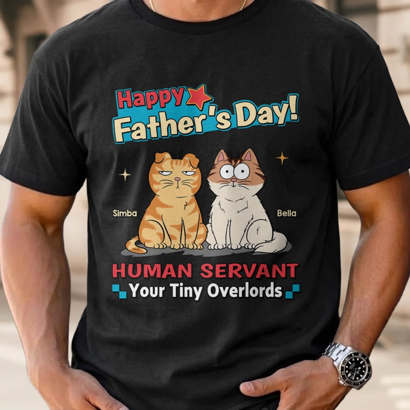Personalised Unisex T-shirt, Premium T-shirt, Hoodie - Father's Day Gifts For Cat Lovers, Cat Dad - His Little Bosses Run The House