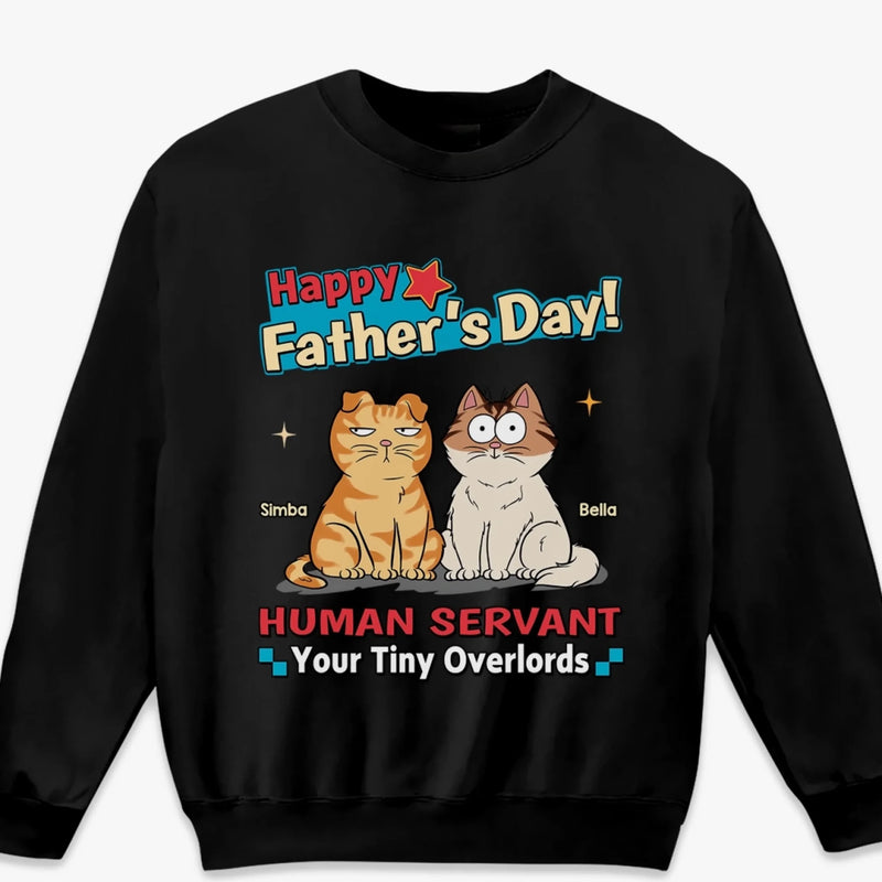 Personalised Unisex T-shirt, Premium T-shirt, Hoodie - Father's Day Gifts For Cat Lovers, Cat Dad - His Little Bosses Run The House