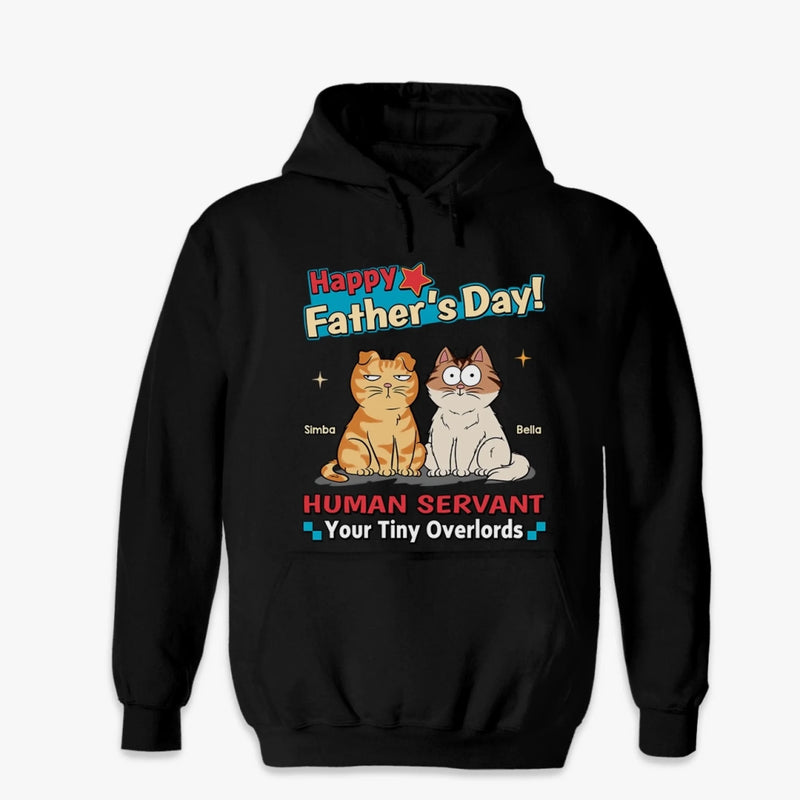 Personalised Unisex T-shirt, Premium T-shirt, Hoodie - Father's Day Gifts For Cat Lovers, Cat Dad - His Little Bosses Run The House