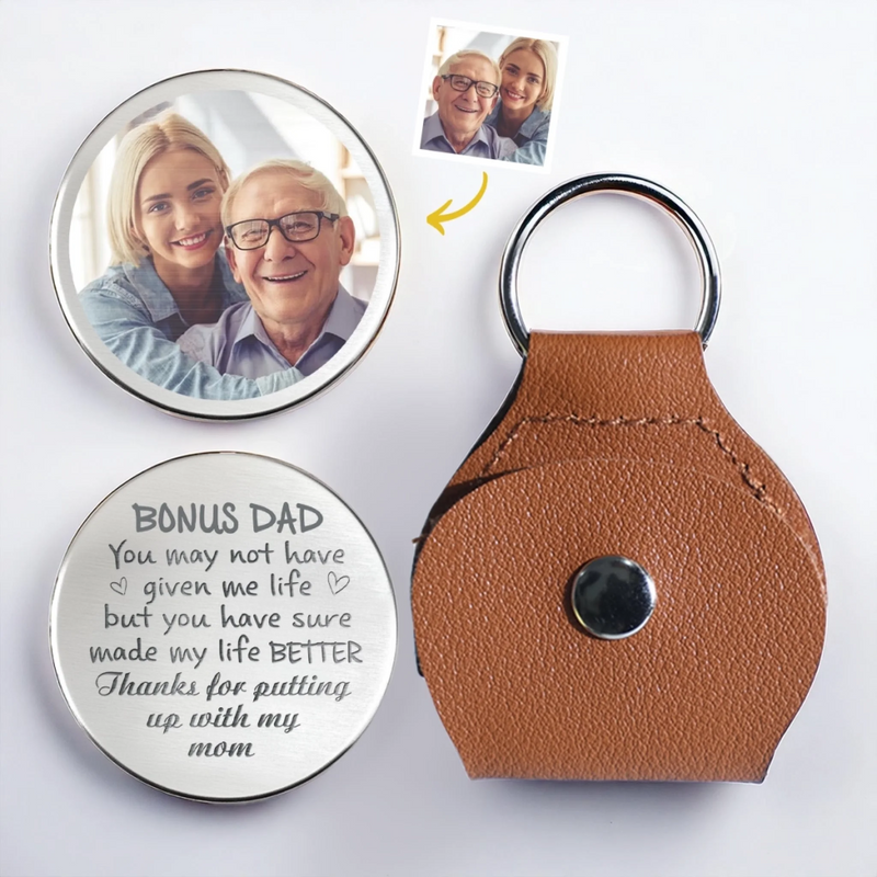 Personalised Photo Pocket Hug Token - Gifts For Dad, Grandpa - You Were Chosen As Dad