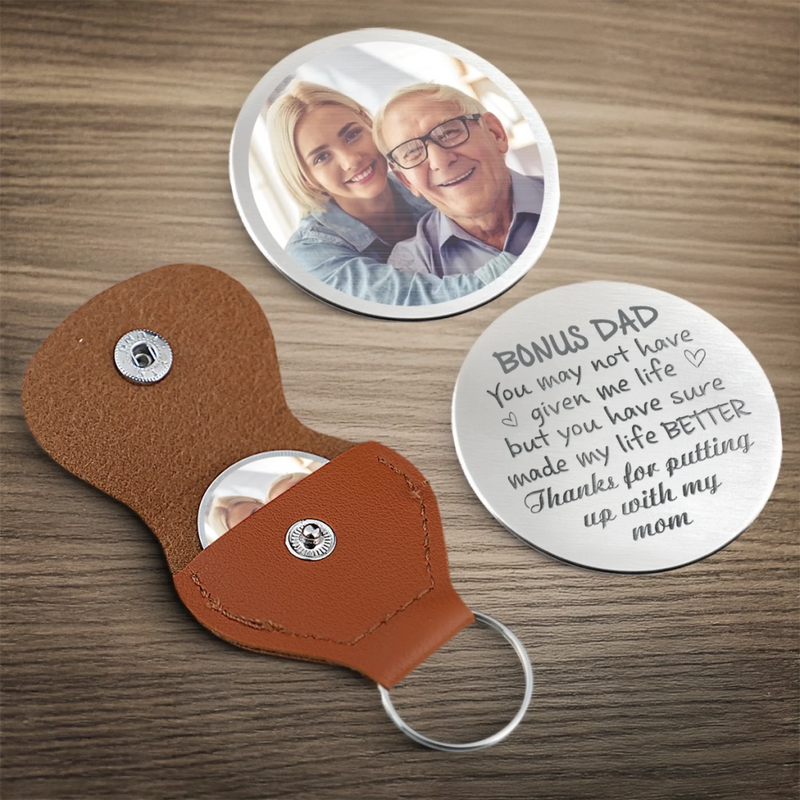 Personalised Photo Pocket Hug Token - Gifts For Dad, Grandpa - You Were Chosen As Dad