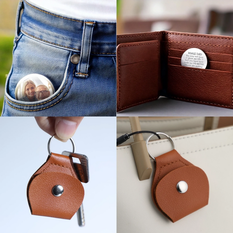 Personalised Photo Pocket Hug Token - Gifts For Dad, Grandpa - You Were Chosen As Dad