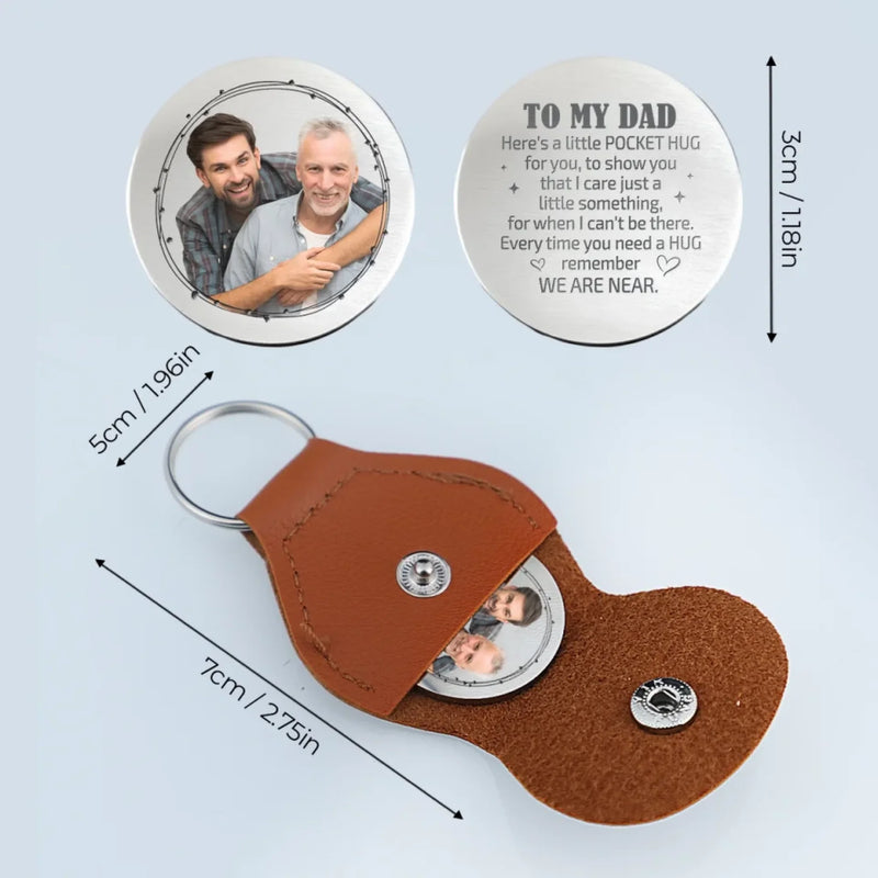 Personalised Photo Pocket Hug Token - Gifts For Dad, Grandpa - A Piece Of My Heart
