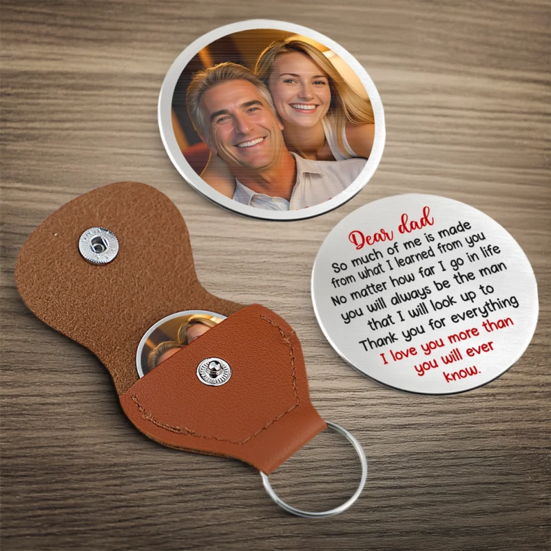 Personalised Photo Pocket Hug Token - Gifts For Dad, Grandpa - Part Of My Heart