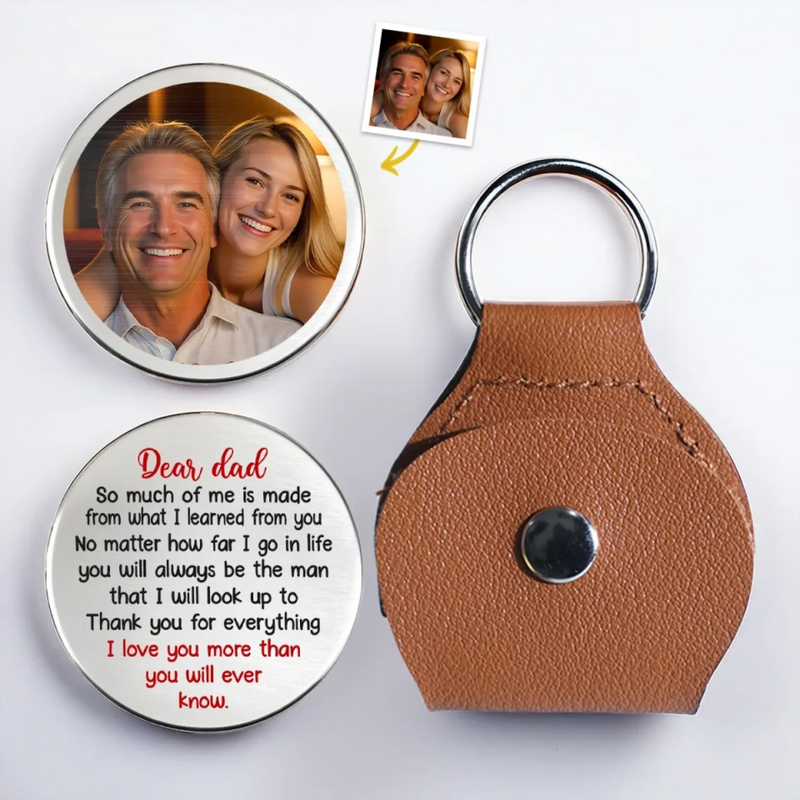 Personalised Photo Pocket Hug Token - Gifts For Dad, Grandpa - Part Of My Heart