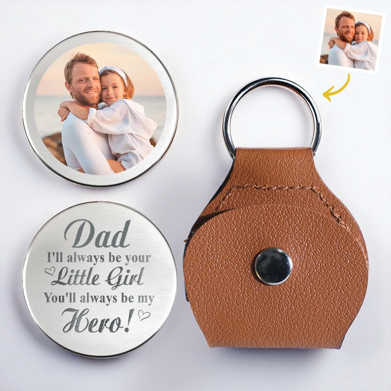 Personalised Photo Pocket Hug Token - Gifts For Dad, Grandpa - You Hold My Heart