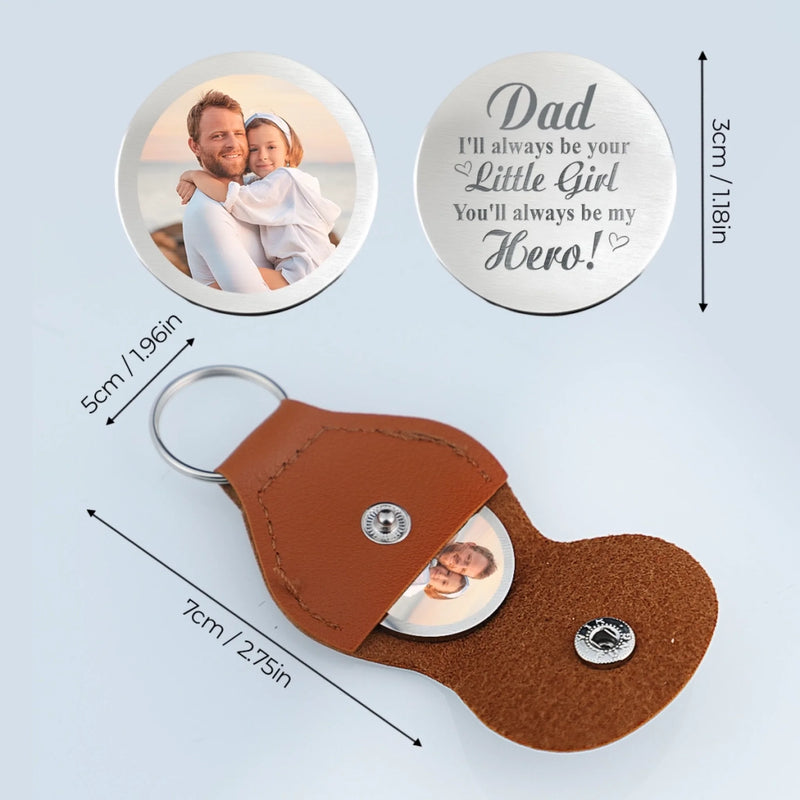 Personalised Photo Pocket Hug Token - Gifts For Dad, Grandpa - You Hold My Heart