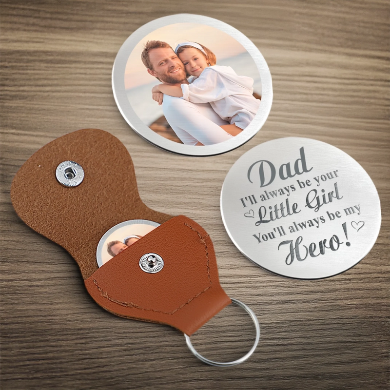 Personalised Photo Pocket Hug Token - Gifts For Dad, Grandpa - You Hold My Heart